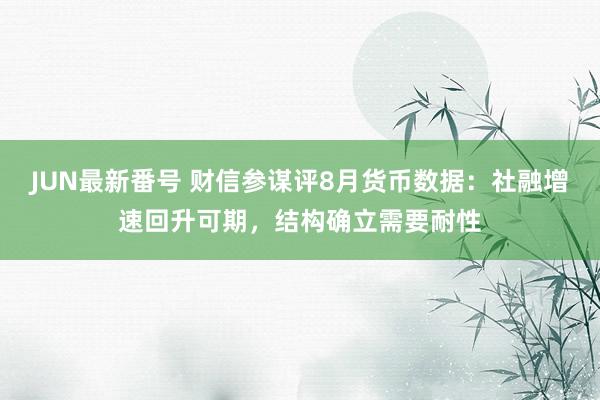 JUN最新番号 财信参谋评8月货币数据：社融增速回升可期，结构确立需要耐性