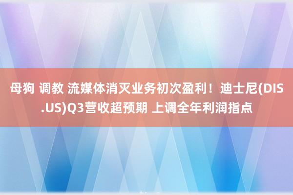 母狗 调教 流媒体消灭业务初次盈利！迪士尼(DIS.US)Q3营收超预期 上调全年利润指点